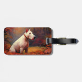 Étiquette À Bagage Bull Terrier à l'automne Leaves automne Inspire (Dos horizontal)