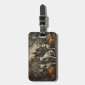 Étiquette À Bagage Bull Terrier Halloween Night Doggy Délice (Devant Vertical)