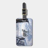 Étiquette À Bagage Bull Terrier Laisser neiger Noël (Devant Vertical)