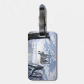 Étiquette À Bagage Bull Terrier Laisser neiger Noël (Dos Vertical)