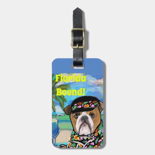 Étiquette À Bagage Bulldog (Devant Vertical)
