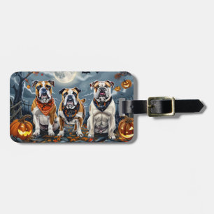 Étiquette À Bagage Bulldog Halloween Épouvante