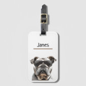 Étiquette À Bagage Bulldog personnalisé (Devant Vertical)