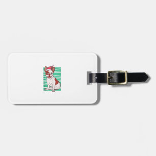 Étiquette À Bagage Bulldog Santa Hat - Fantastique Noël