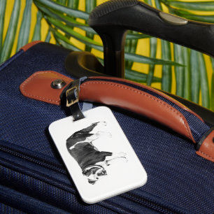 Étiquette À Bagage Bulldog Voyageur, Expression Confiante
