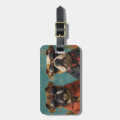 Étiquette À Bagage Bulldog with Heart Roses Saint-Valentin (Devant Vertical)