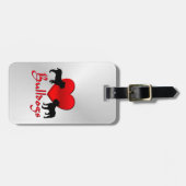 Étiquette À Bagage Bulldogs de coeur (Devant horizontal)