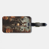 Étiquette À Bagage Bulle Terrier Riding Moto Halloween effrayant (Dos horizontal)