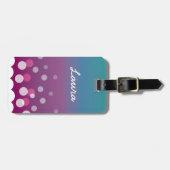 Étiquette À Bagage Bulles bleues canneberges (Devant horizontal)