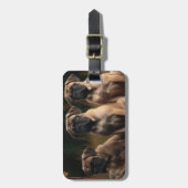 Étiquette À Bagage Bullmastiff Chiot Automne Citrouille de plaisir (Devant Vertical)