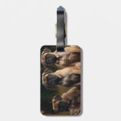 Étiquette À Bagage Bullmastiff Chiot Automne Citrouille de plaisir (Dos Vertical)