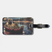 Étiquette À Bagage Bullmastiff Noël Festive Voyage (Dos horizontal)