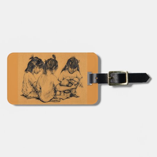 Étiquette À Bagage Bunnies Plage (Devant horizontal)