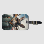 Étiquette À Bagage Bunny de snowboard Whimsical (Devant Horizontal)