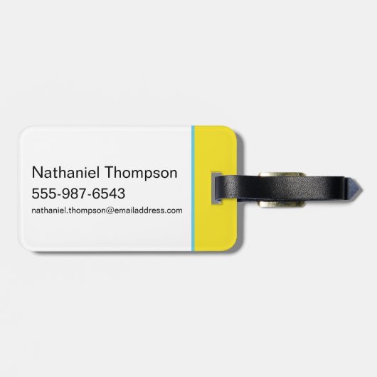 Étiquette À Bagage BUNNY™ - Expressions de blocs de couleur (Dos horizontal)