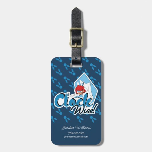 Étiquette À Bagage Bunnyx | Clock Wise ! (Devant Vertical)