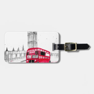 Étiquette À Bagage Bus rouge Londres