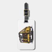 Étiquette À Bagage Bus scolaire Retro Vintage Jaune (Devant Vertical)