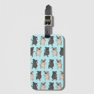 Étiquette À Bagage Buste de chiot de carlin de dispositif trembleur