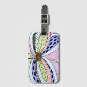 Étiquette À Bagage Butterfly Flower Blank (Devant Vertical)
