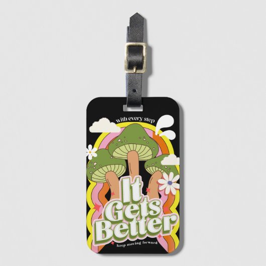 Étiquette À Bagage Ça devient mieux | Good Vibes et sensations Super (Devant Vertical)
