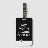 Étiquette À Bagage Ça Ne Vaut Pas La Peine De Voler Faites-moi confia (Devant Vertical)