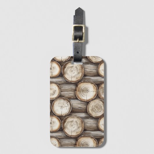 Étiquette À Bagage Cabine de bois Noël (Devant Vertical)