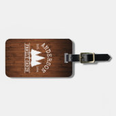 Étiquette À Bagage Cabine Nom de famille Bois rustique Imprimer Perso (Devant horizontal)