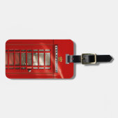 Étiquette À Bagage Cabine téléphonique rouge britannique classique (Devant horizontal)