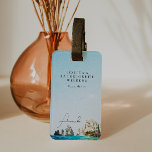 Étiquette À Bagage CABO MEXICO Plage tropicale Bachelorette Week-end<br><div class="desc">Cette étiquette de bagage présente une aquarelle de Cabo San Lucas,  au Mexique et une combinaison de police mignonne. Cette étiquette de bagage fait l'ajout parfait à votre escapade de week-end de bachelorette. Personnalisez pour chaque personne et ajoutez à leur sac de bienvenue.</div>