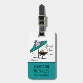 Étiquette À Bagage cacahuètes | Bois de bois à la plage (Devant Vertical)