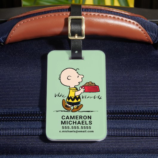 Étiquette À Bagage cacahuètes | Charlie Brown avec Snoopy's Dish (Insitu Rectoal 2)