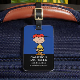 Étiquette À Bagage cacahuètes Charlie Brown Baseball Smile