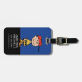 Étiquette À Bagage cacahuètes | Charlie Brown Baseball Smile (Devant horizontal)