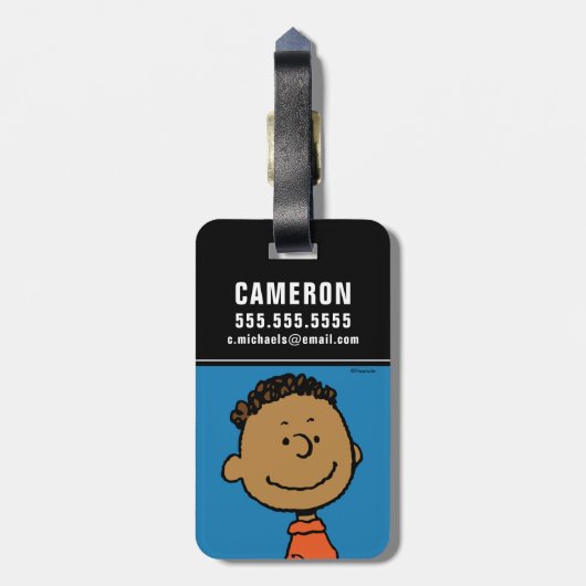 Étiquette À Bagage cacahuètes | Franklin Smile (Dos Vertical)