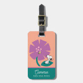 Étiquette À Bagage cacahuètes | Illustration de la nature Fleur pourp (Devant Vertical)