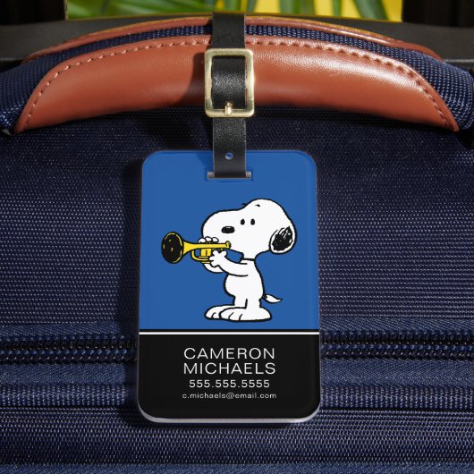 Étiquette À Bagage cacahuètes | Joueur de trompette Snoopy (Insitu Rectoal 2)