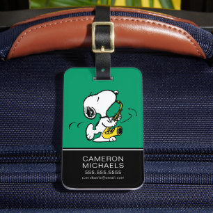Étiquette À Bagage cacahuètes   Lecteur Snoopy Saxophone