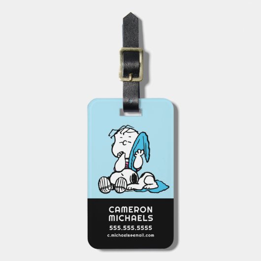 Étiquette À Bagage cacahuètes | Linus & Snoopy (Devant Vertical)