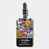 Étiquette À Bagage cacahuètes | Motif de patchs Mixtape (Devant Vertical)