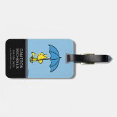 Étiquette À Bagage cacahuètes | Parapluie bleu Woodstock (Dos horizontal)