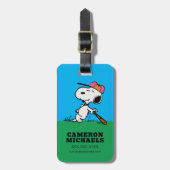 Étiquette À Bagage cacahuètes | Snoopy at Bat (Devant Vertical)