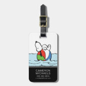 Étiquette À Bagage cacahuètes | Snoopy Beach Ball Beach (Devant Vertical)