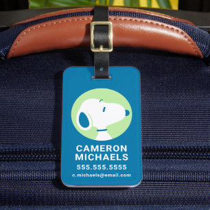 Étiquette À Bagage cacahuètes   Snoopy Blue Deco Dreams