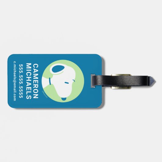 Étiquette À Bagage cacahuètes | Snoopy Blue Deco Dreams (Dos horizontal)