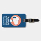 Étiquette À Bagage cacahuètes | Snoopy Dark Blue Deco Dreams (Devant horizontal)