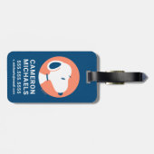 Étiquette À Bagage cacahuètes | Snoopy Dark Blue Deco Dreams (Dos horizontal)