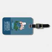 Étiquette À Bagage cacahuètes | Snoopy Dog Sunset View (Devant horizontal)