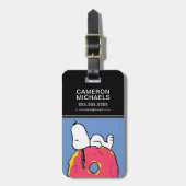 Étiquette À Bagage cacahuètes | Snoopy Donut rose (Devant Vertical)