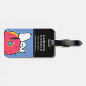 Étiquette À Bagage cacahuètes | Snoopy Donut rose (Dos horizontal)
